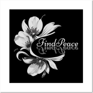Find Peace floral design Posters and Art